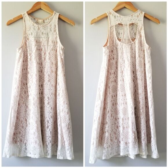 Altar'd State Cream Nude Lace Sleeveless Dress - Picture 1 of 7